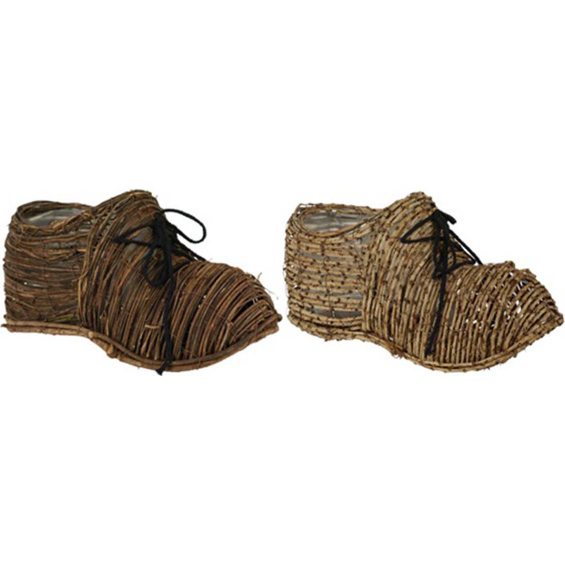 Obal na květiny - bota, neloupané proutí, mix dvou přírodních barev AB2019 Art