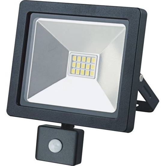 Reflektor WM-10WS-G venkovní SLIM, 10W, 700lm, 3000K, se senzorem, černý WM-10WS-G Solight