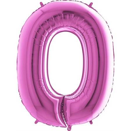 Nafukovací balónek číslo 0 růžový 102cm extra velký - Grabo