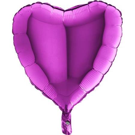 Nafukovací balónek fialové srdce 46 cm - Grabo