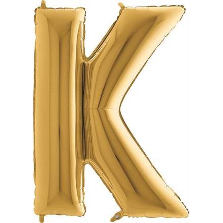 Nafukovací balónek písmeno K zlaté 102 cm - Grabo