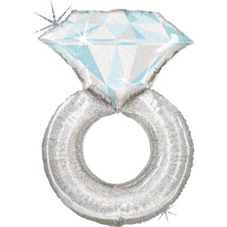 Nafukovací balónek prstýnek s diamantem 97 cm - Grabo