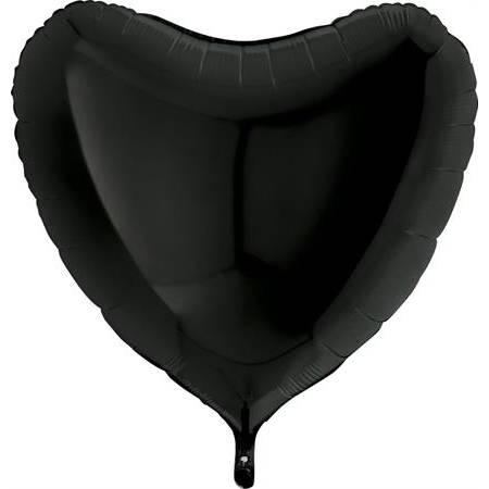 Fotografie Nafukovací balónek černé srdce 91 cm - Grabo