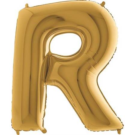 Nafukovací balónek písmeno R zlaté 102 cm - Grabo