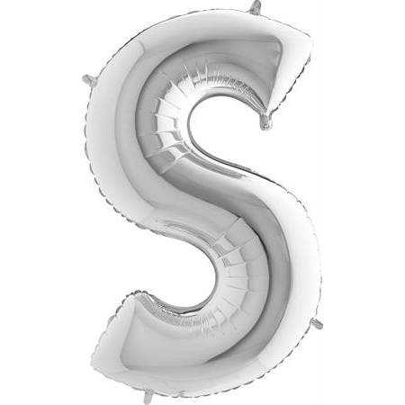 Nafukovací balónek písmeno S stříbrné 102 cm - Grabo