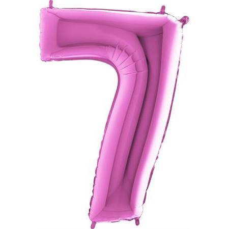 Fotografie Nafukovací balónek číslo 7 růžový 102cm extra velký - Grabo