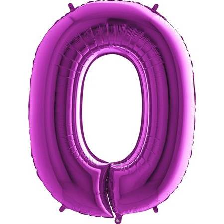 Nafukovací balónek číslo 0 fialový 102cm extra velký - Grabo