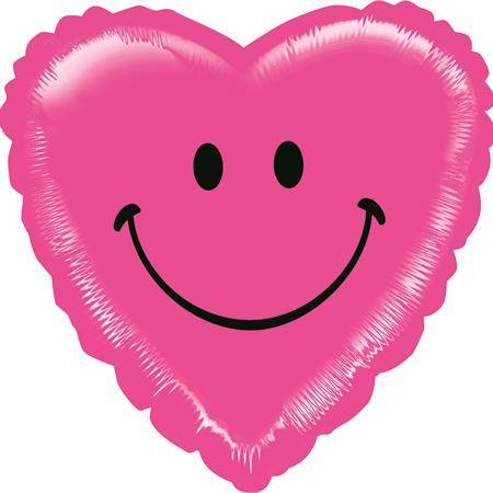 Nafukovací balónek růžové srdce smile 53cm - Grabo