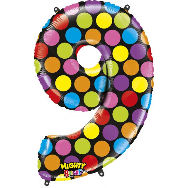 Nafukovací balónek číslo 9 barevný 102cm extra velký - Grabo