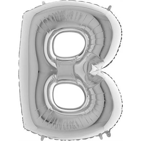 Fotografie Nafukovací balónek písmeno B stříbrné 102 cm - Grabo