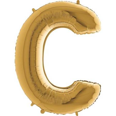 Nafukovací balónek písmeno C zlaté 102 cm - Grabo