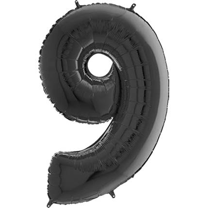 Nafukovací balónek číslo 9 černý 66cm - Grabo