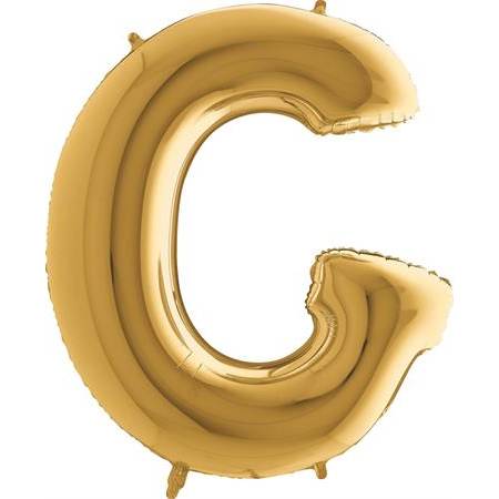 Nafukovací balónek písmeno G zlaté 102 cm - Grabo