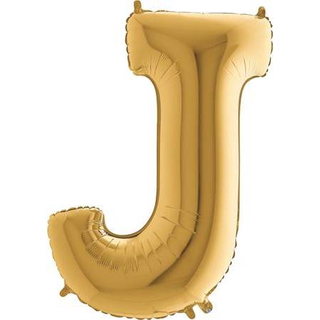 Nafukovací balónek písmeno J zlaté 102 cm - Grabo