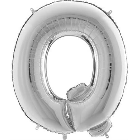 Nafukovací balónek písmeno Q stříbrné 102 cm - Grabo