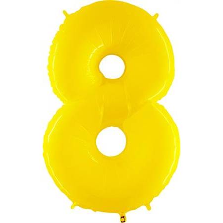 Fotografie Nafukovací balónek číslo 8 žlutý 102cm extra velký - Grabo