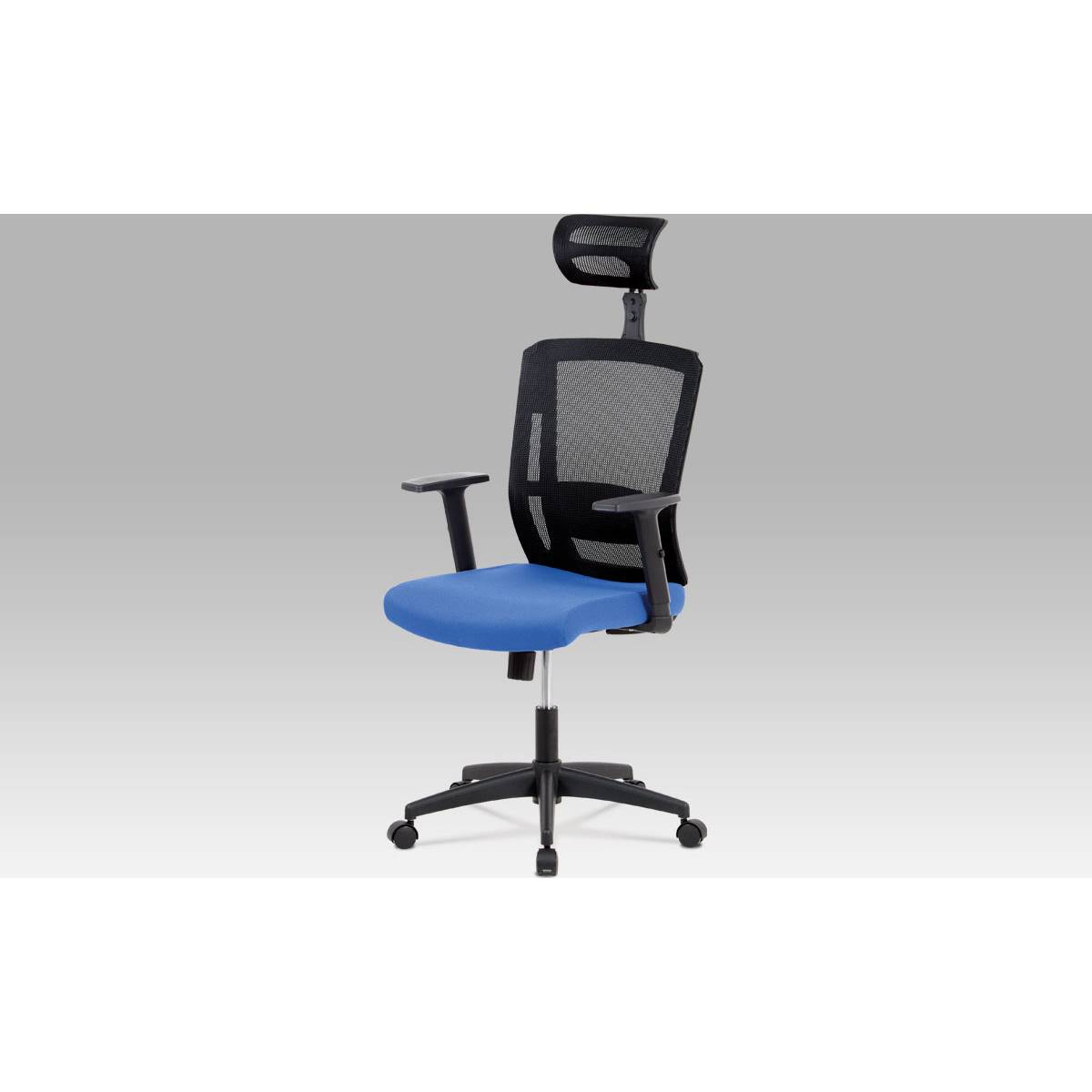 Kancelářská židle, houpací mechanismus, modrá látka, plastový kříž, plastová kolečka KA-B1076 BLUE Art