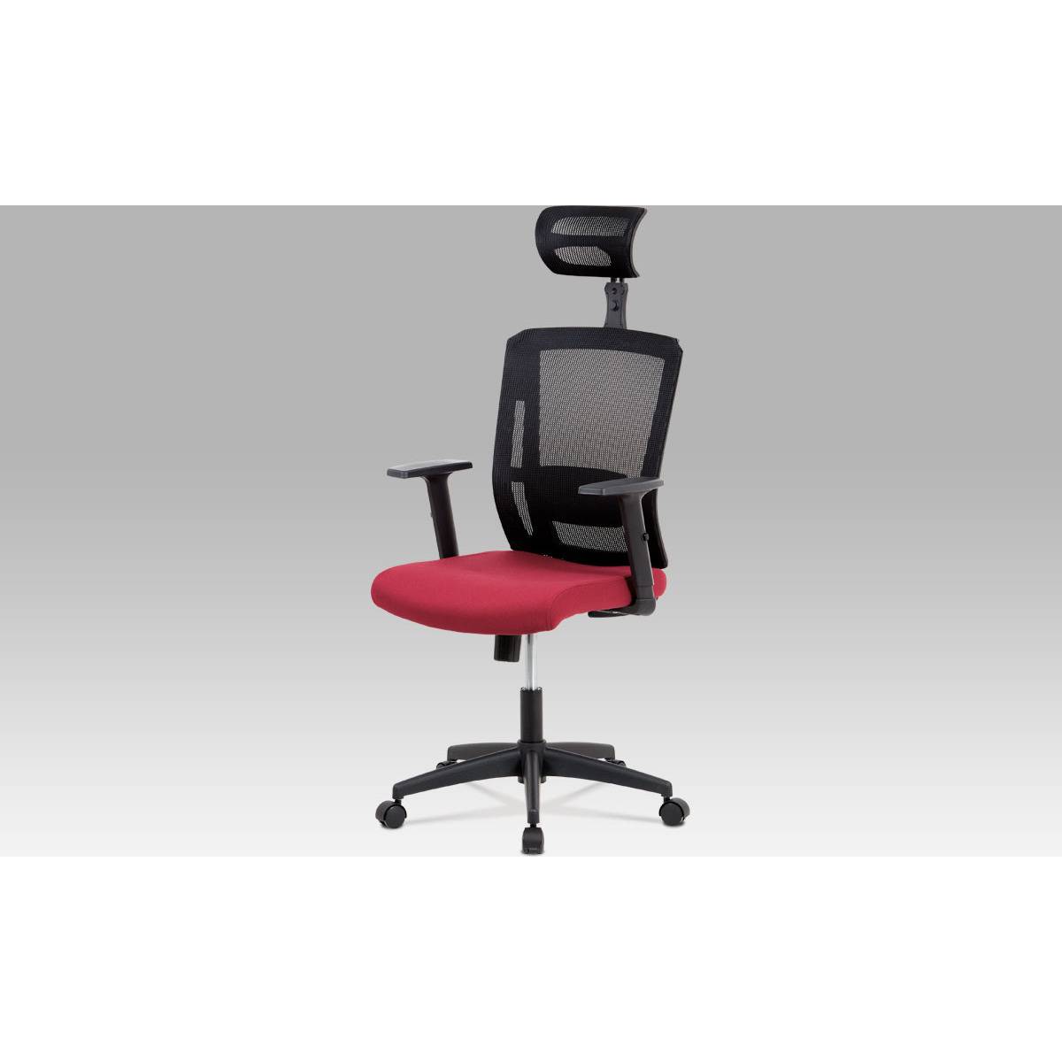 Kancelářská židle, houpací mechanismus, bordo látka, plastový kříž, plastová kolečka KA-B1076 BOR Art