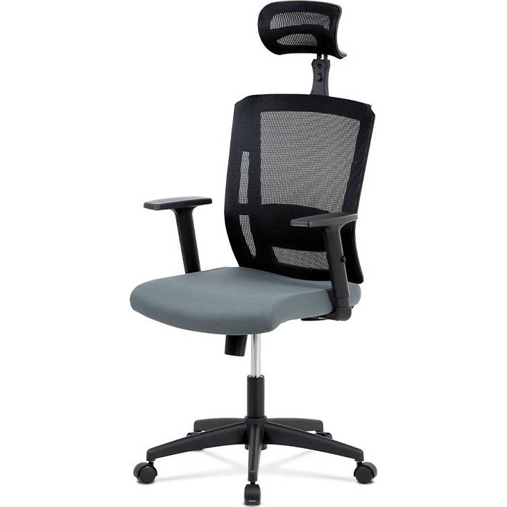 Kancelářská židle, houpací mechanismus, šedá látka, plastový kříž, plastová kolečka KA-B1076 GREY Art