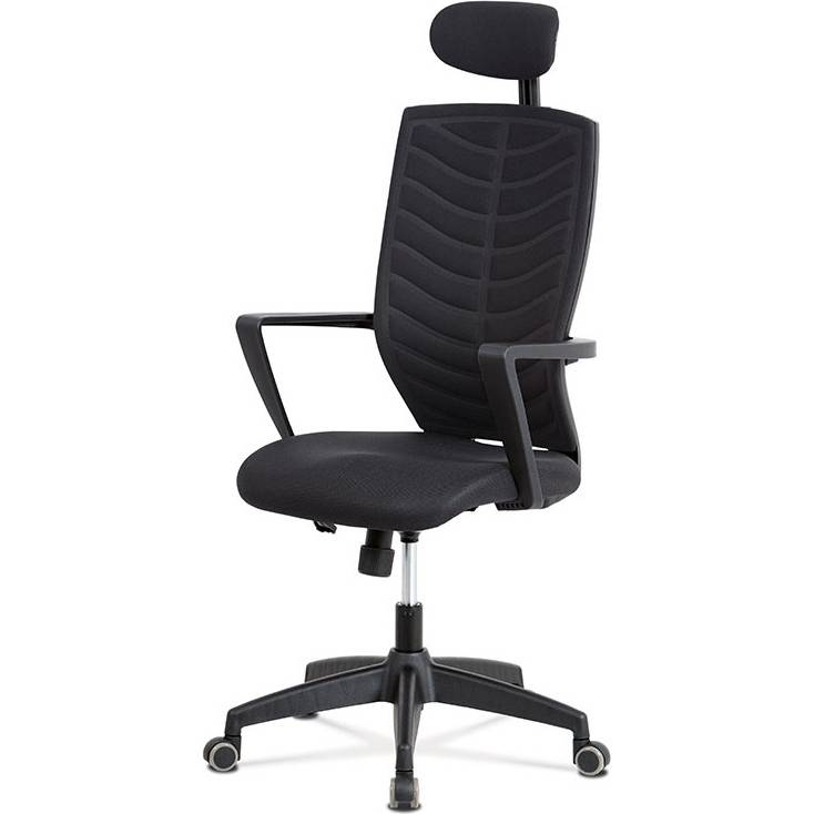 Kancelářská židle, houpací mech., černá MESH+látka, plastový kříž KA-D707 BK Art