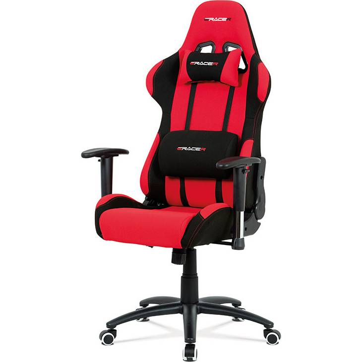 Kancelářská židle houpací mech., červená látka, kovový kříž KA-F01 RED Art