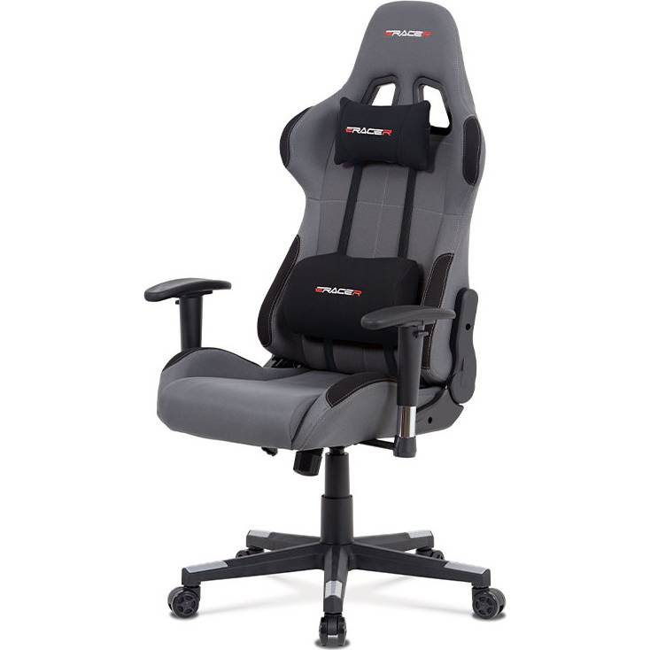 Kancelářská židle houpací mech., šedá + černá látka, plast. kříž KA-F05 GREY Art
