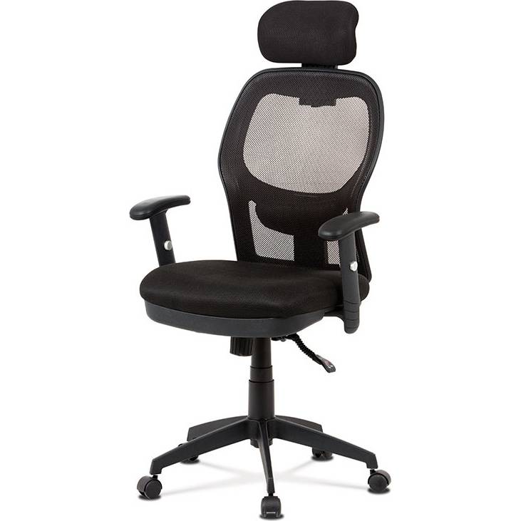 Kancelářská židle, černá MESH, synchronní mech, kříž plastový černý KA-V301 BK Art