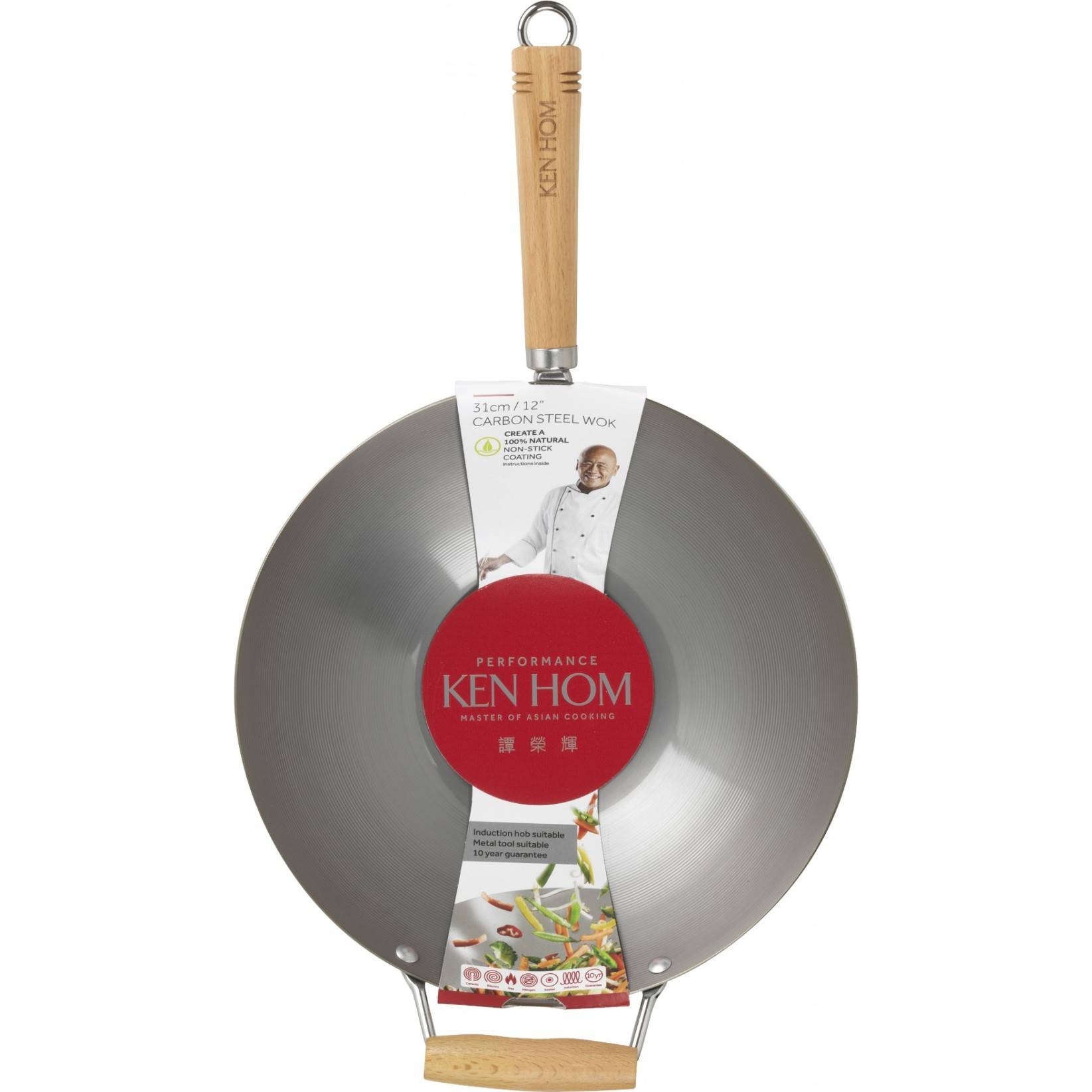 Ken Hom wok pánev z uhlíkové oceli, 31 cm, řada Performance KH231003 DKB Household UK Limited