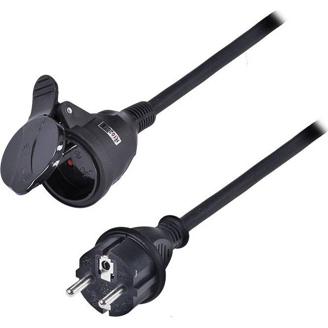 prodlužovací přívod - spojka, 1 zásuvka, černá, gumová, 5m PS30 Solight