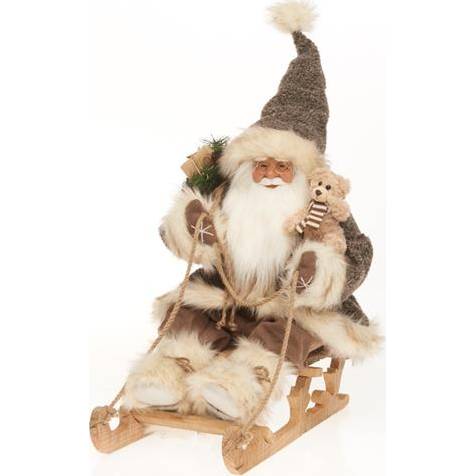 Santa Claus svítící na saních 48x28x52cm - IntArt