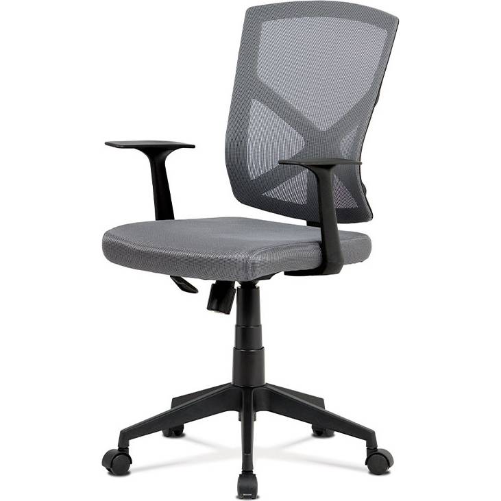 Kancelářská židle, šedá MESH+síťovina, plastový kříž, houpací mechanismus KA-H102 GREY Art