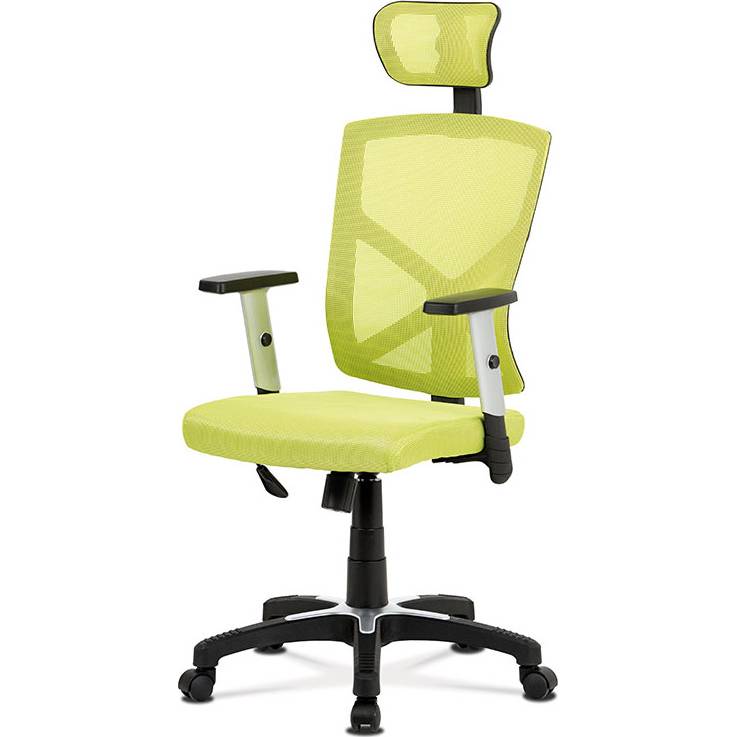 Kancelářská židle, zelená MESH+síťovina, plastový kříž, houpací mechanismus KA-H104 GRN Art