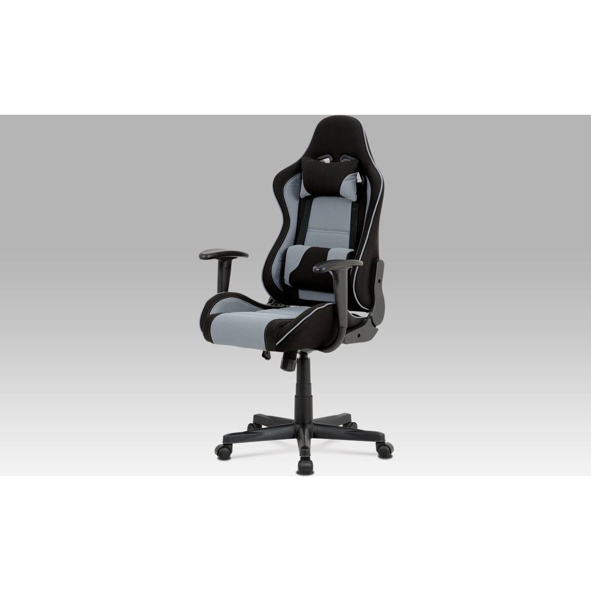 Kancelářská židle, černá-šedá látka, houpací mech, plastový kříž KA-E827 GREY Art