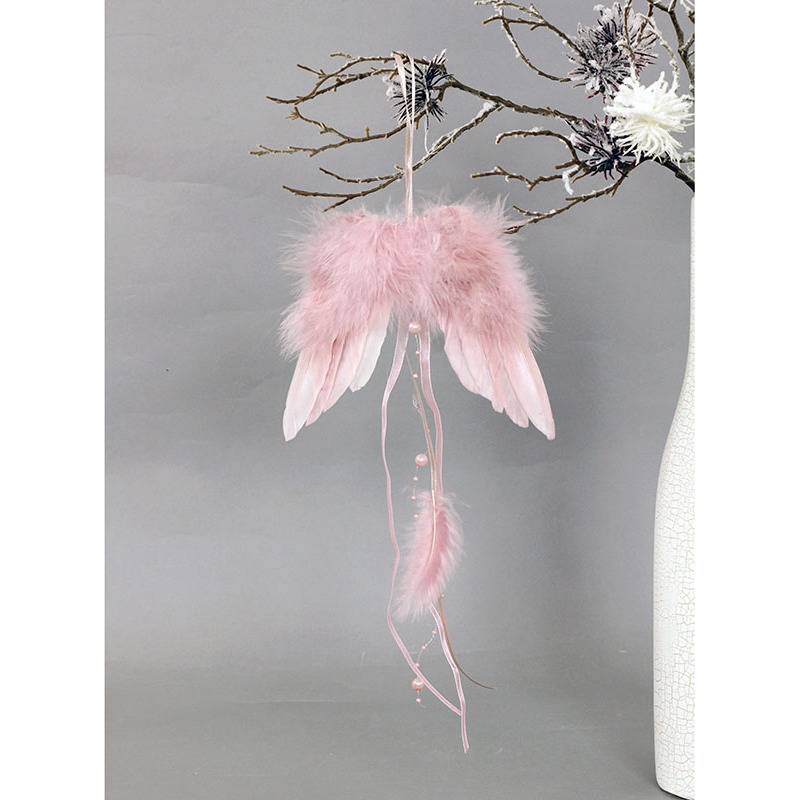 Andělská křídla z peří, barva růžová, baleno 6 ks v polybag. Cena za 1 ks. AK6103-PINK Art