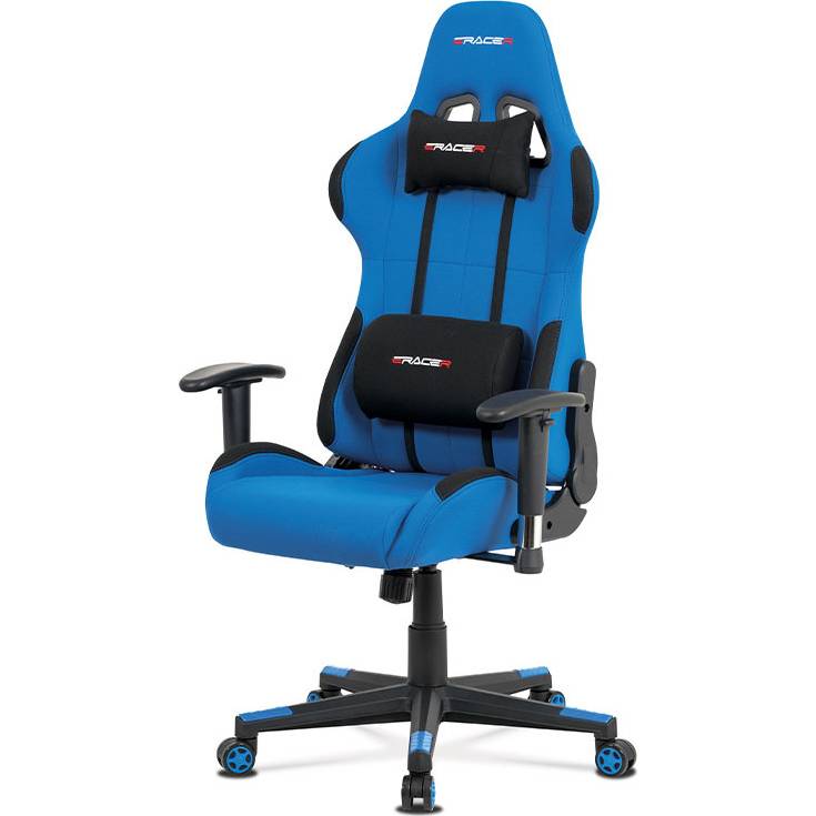 Kancelářská židle, modrá látka, houpací mech., plastový kříž KA-F05 BLUE Art