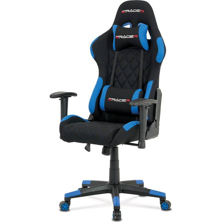 Kancelářská židle, modrá látka, houpací mech, kříž plast KA-V606 BLUE Art