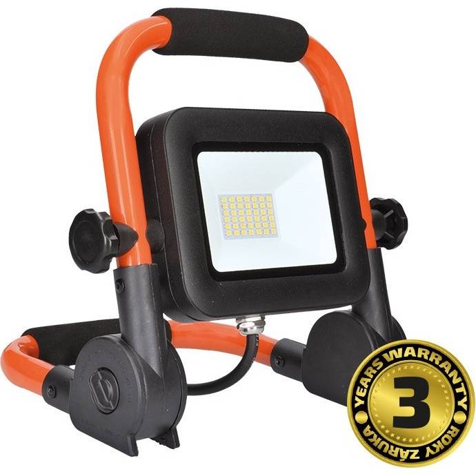 LED reflektor PRO se sklopným stojanem, 30W, 2550lm, 5000K, kabel se zástrčkou, IP65 WM-30W-FEL Solight