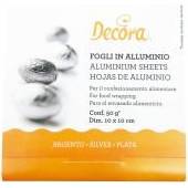 Fólie pro balení čokolád - stříbrná 10x10cm 150ks - Decora