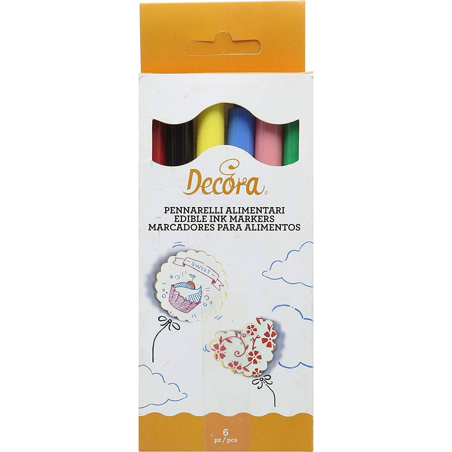 Fotografie Jedlé fixy 6ks barevné - Decora