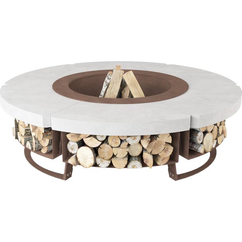 Luxusní přenosné ohniště HETTA ROUND 155 - Corten / Concrete - Hetta Supply