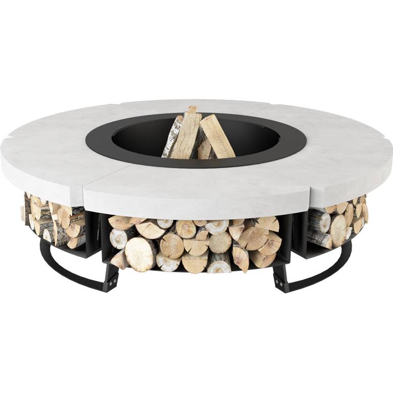 Luxusní přenosné ohniště HETTA ROUND 155 - Black Steel / Concrete - Hetta Supply