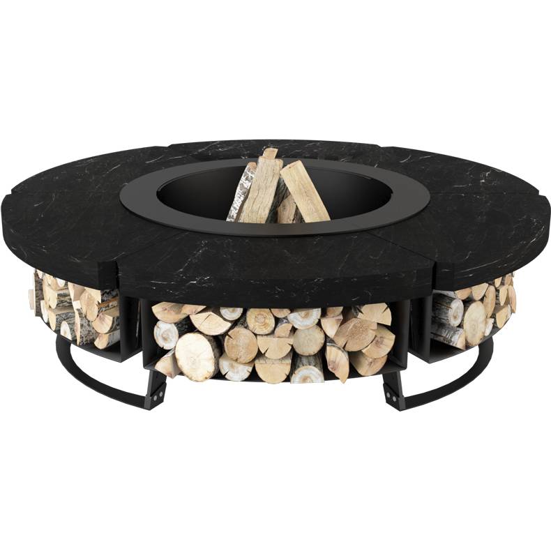 Luxusní přenosné ohniště HETTA ROUND 155 - Black Steel / Monumental - Hetta Supply