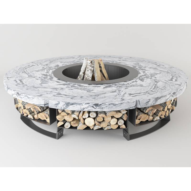 Luxusní přenosné ohniště HETTA ROUND 230 - Inox / Viscout White - Hetta Supply
