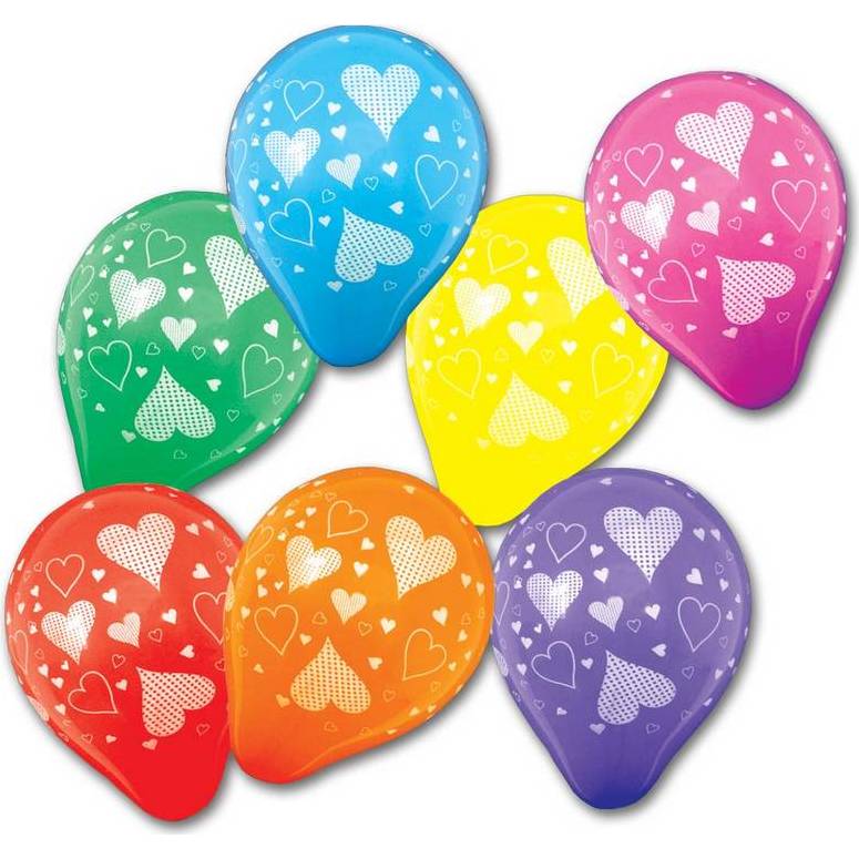 Balónky barevné Srdce 7ks - Alvarak