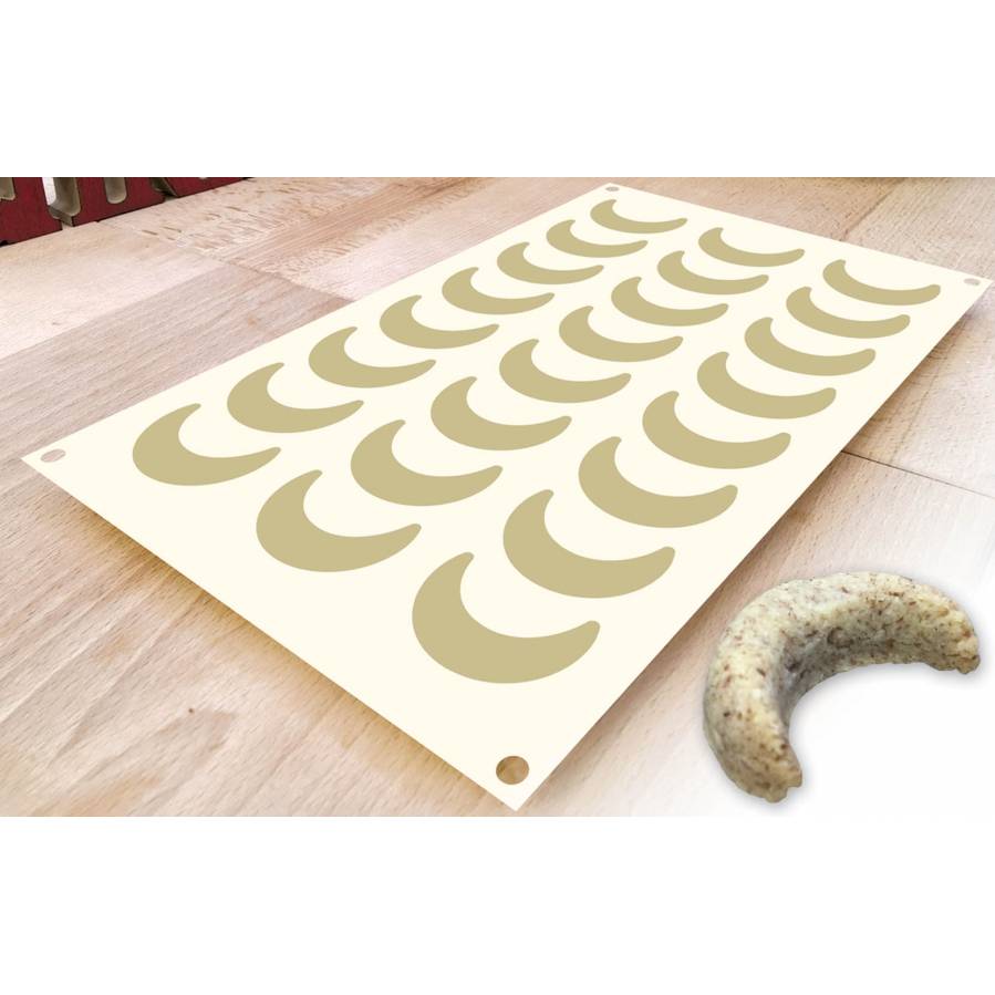 Fotografie Silikonová pečící forma na vanilkové rohlíčky 29x17,5cm - Alvarak