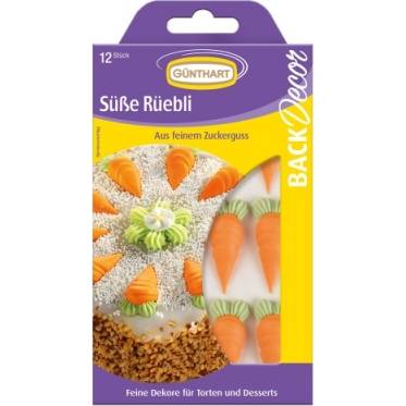 Fotografie Cukrová dekorace na dort mrkvičky 12ks - Gunthart