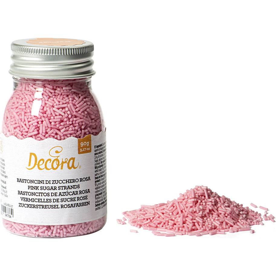 Fotografie Cukrové zdobení tyčinky růžové 90g - Decora