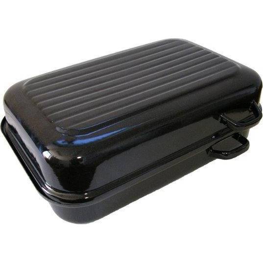 Fotografie Belis Smaltovaný dvojpekáč s žebrováním a bočními uchy, 40 cm