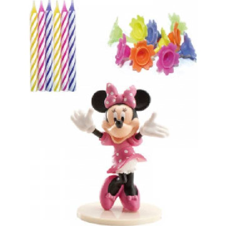 Fotografie Figurka na dort Minnie a svíčky - Dekora