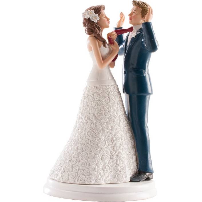 Fotografie Svatební figurka na dort 20cm přitažen za kravatu - Dekora